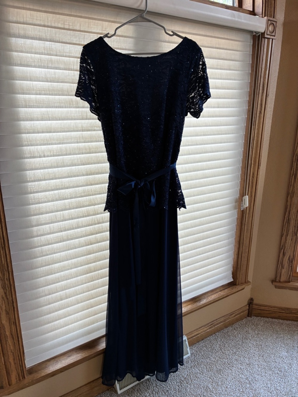 Blu Sage formal gown 20W.  Lace. Sequins. Navy